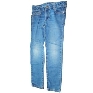 WONDER NATION girls size 7 blue skinny jeans with adjustable waistband tabs